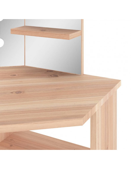 Tavolino da Trucco Angolare con LED Rovere 111x54x141,5 cm