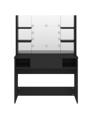 Toeletta con Luci LED 100x40x135 cm in MDF Nera