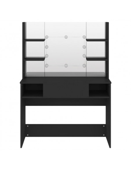 Toeletta con Luci LED 100x40x135 cm in MDF Nera