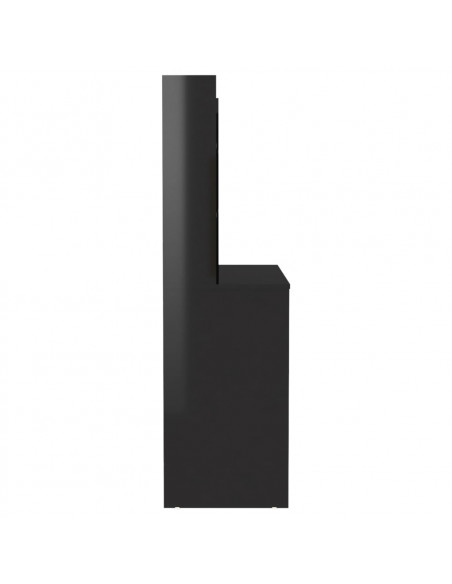Toeletta con Luci LED 100x40x135 cm in MDF Nero Lucido