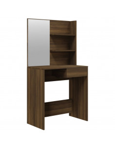 Toeletta con Specchio Rovere Marrone 74,5x40x141 cm 2