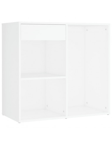 Toeletta LED con Armadietto in Legno Multistrato Bianco