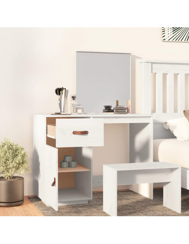 Toeletta Bianca 95x50x134 cm in Legno Massello di Pino