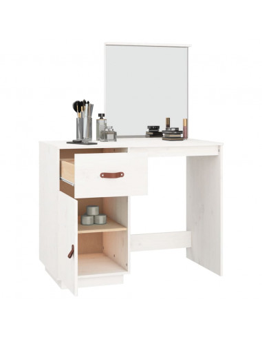 Toeletta Bianca 95x50x134 cm in Legno Massello di Pino