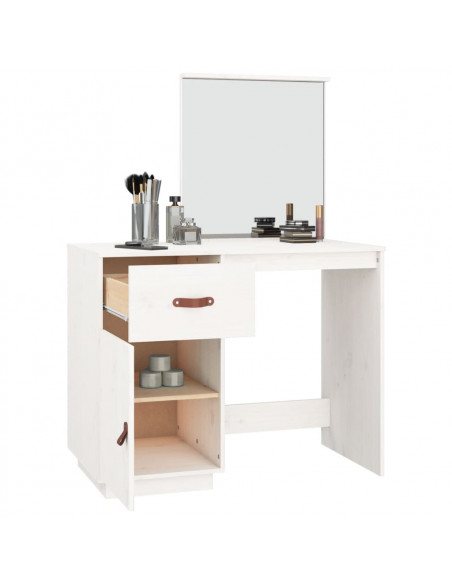 Toeletta Bianca 95x50x134 cm in Legno Massello di Pino