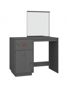 Toeletta Grigia 95x50x134 cm in Legno Massello di Pino 2