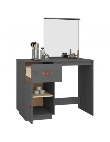 Toeletta Grigia 95x50x134 cm in Legno Massello di Pino