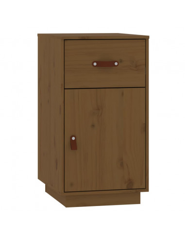 Set Toeletta con LED Marrone Miele in Legno Massello di Pino