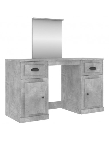 Toeletta con Specchio Grigio Cemento 130x50x132,5 cm