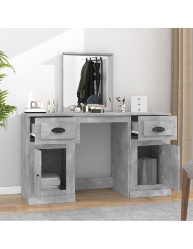 Toeletta con Specchio Grigio Cemento 130x50x132,5 cm