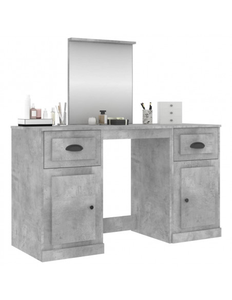 Toeletta con Specchio Grigio Cemento 130x50x132,5 cm