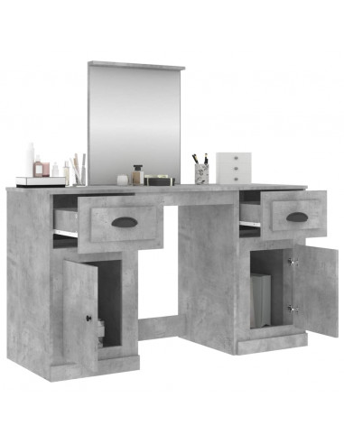 Toeletta con Specchio Grigio Cemento 130x50x132,5 cm