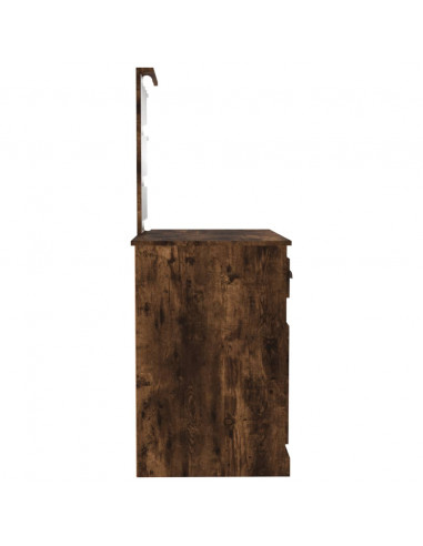 Toeletta con LED Rovere Fumo 90x50x132,5cm Legno Multistrato