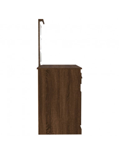 Toeletta con LED Rovere Marrone 90x50x132,5cm Legno Multistrato