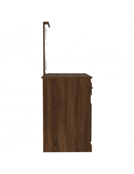 Toeletta con LED Rovere Marrone 90x50x132,5cm Legno Multistrato