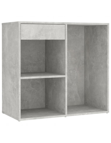 Toeletta LED con 2 Armadietti Legno Multistrato Grigio Cemento