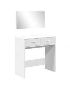 Toeletta con Specchio Bianco 80x39x80 cm 2