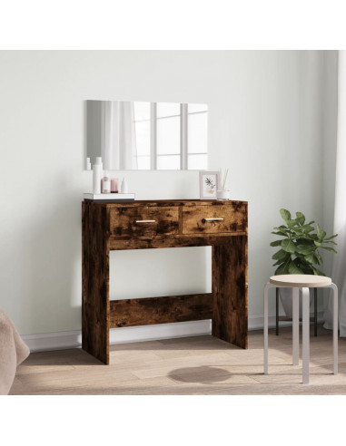 Toeletta con Specchio Rovere Fumo 80x39x80 cm