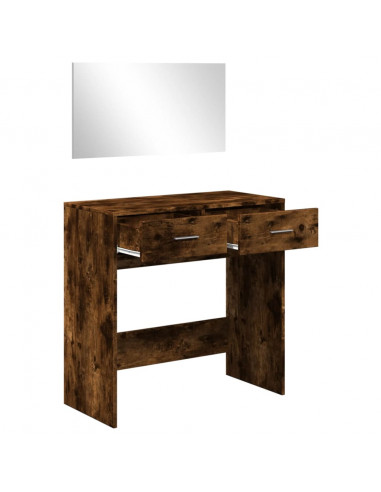 Toeletta con Specchio Rovere Fumo 80x39x80 cm