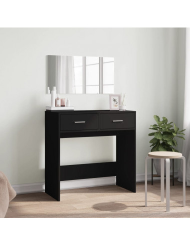 Toeletta con Specchio Nero 80x39x80 cm