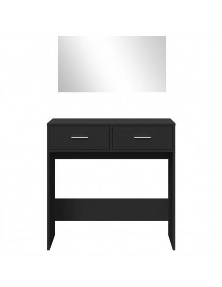 Toeletta con Specchio Nero 80x39x80 cm