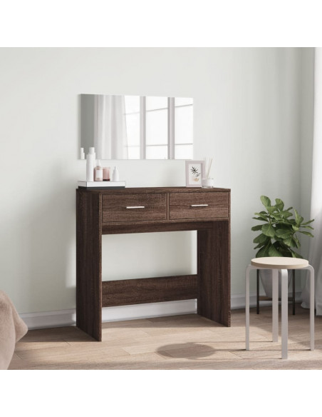 Toeletta con Specchio Rovere Marrone 80x39x80 cm