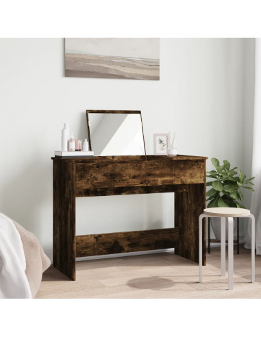 Toeletta con Specchio Rovere Fumo 100x45x76 cm