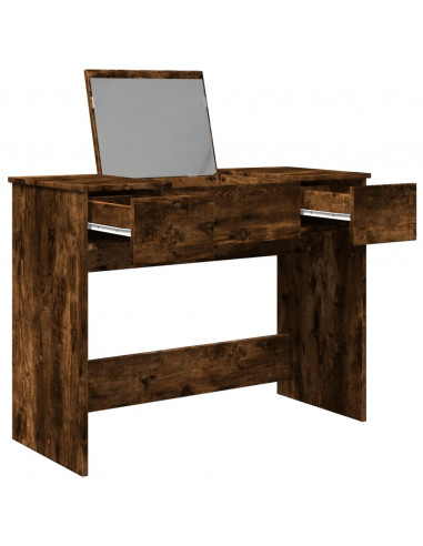 Toeletta con Specchio Rovere Fumo 100x45x76 cm