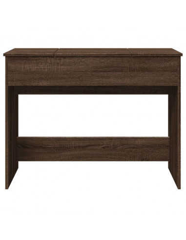 Toeletta con Specchio Rovere Marrone 100x45x76 cm