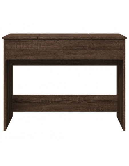 Toeletta con Specchio Rovere Marrone 100x45x76 cm