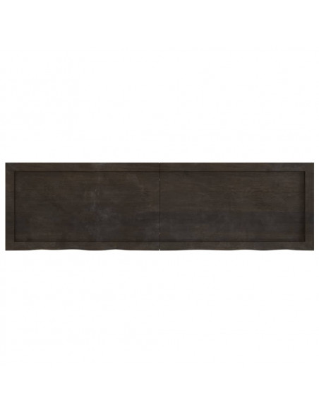 Piano Bagno Marrone Scuro 140x40x(2-6)cm Legno Trattato