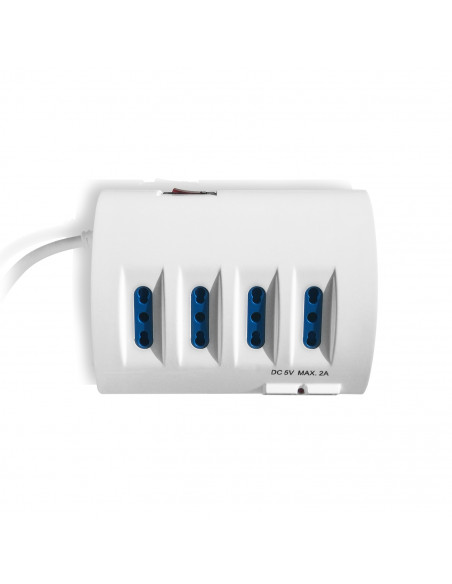 Ewent EW3934 prolunghe e multiple 2 m 5 presa(e) AC Interno Blu, Bianco