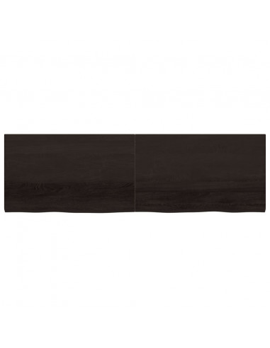 Piano Bagno Marrone Scuro 200x60x(2-4)cm Legno Trattato