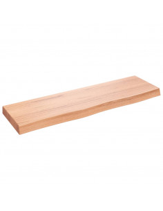 Piano Bagno Marrone 100x30x(2-6) cm Legno Massello Trattato 2