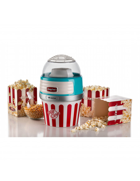 Ariete 2957 Pop Corn XL Party Time - Macchina per Popcorn - Scoppia 60gr di Mais in 2 minuti ad Aria Calda - Ciotola Estraibile 