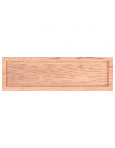 Piano Bagno Marrone 100x30x(2-6) cm Legno Massello Trattato