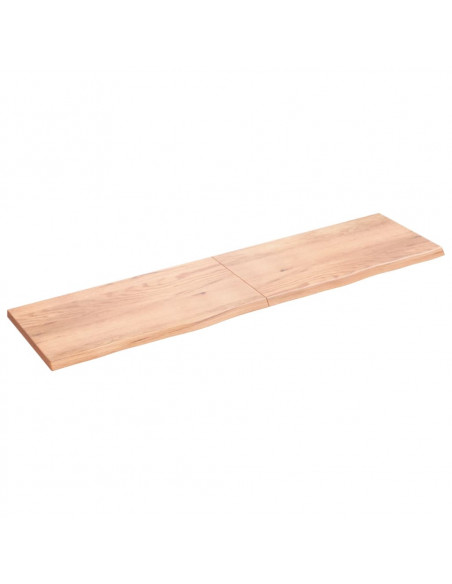 Piano Bagno Marrone 200x50x(2-4) cm Legno Massello Trattato