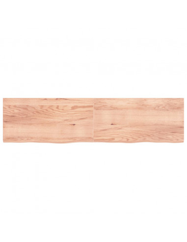 Piano Bagno Marrone 200x50x(2-4) cm Legno Massello Trattato