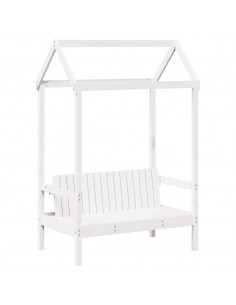 Set Dormeuse e Panca con Tetto Bianco 80x200cm Massello Pino 2