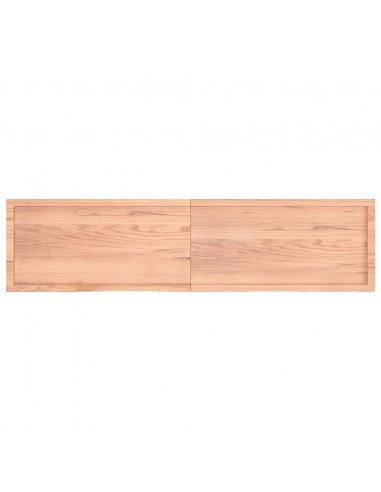 Piano Bagno Marrone 200x50x(2-4) cm Legno Massello Trattato