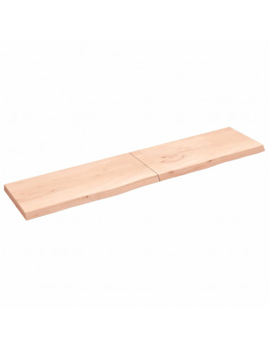 Piano Bagno 220x50x(2-6) cm in Legno Massello Non Trattato
