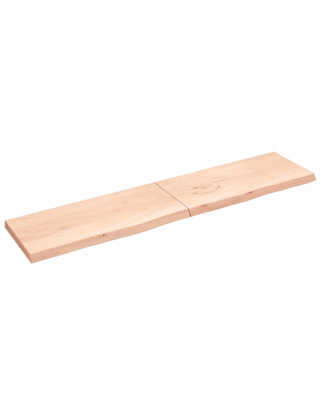 Piano Bagno 220x50x(2-6) cm in Legno Massello Non Trattato