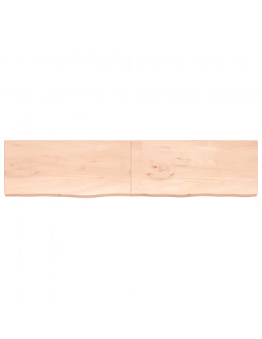Piano Bagno 220x50x(2-6) cm in Legno Massello Non Trattato