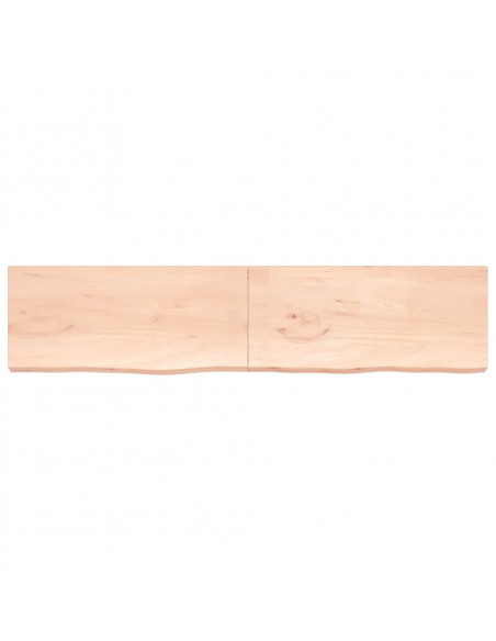 Piano Bagno 220x50x(2-6) cm in Legno Massello Non Trattato