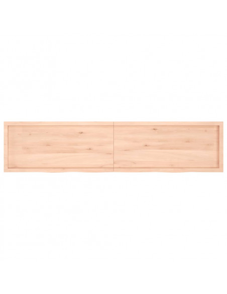 Piano Bagno 220x50x(2-6) cm in Legno Massello Non Trattato