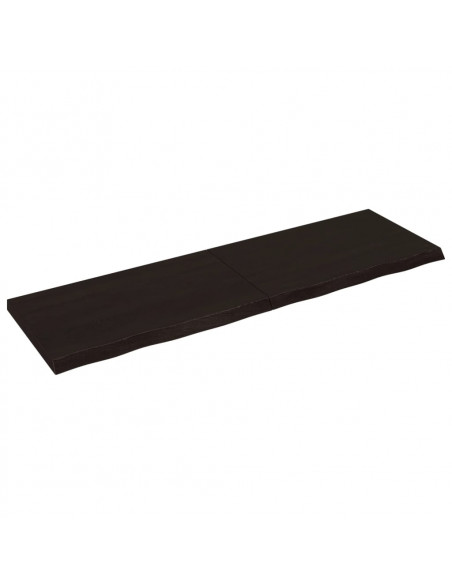 Piano Bagno Marrone Scuro 200x60x(2-6)cm Legno Trattato