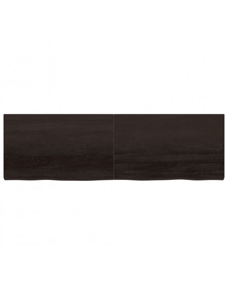 Piano Bagno Marrone Scuro 200x60x(2-6)cm Legno Trattato
