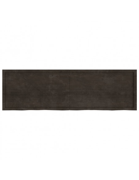 Piano Bagno Marrone Scuro 200x60x(2-6)cm Legno Trattato
