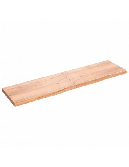 Piano Bagno Marrone 200x50x(2-6) cm Legno Massello Trattato