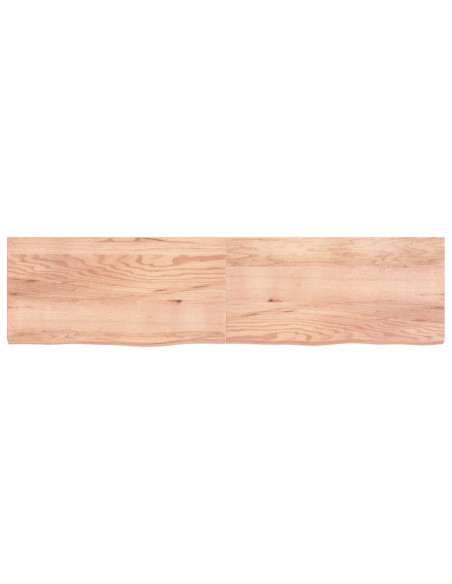 Piano Bagno Marrone 200x50x(2-6) cm Legno Massello Trattato